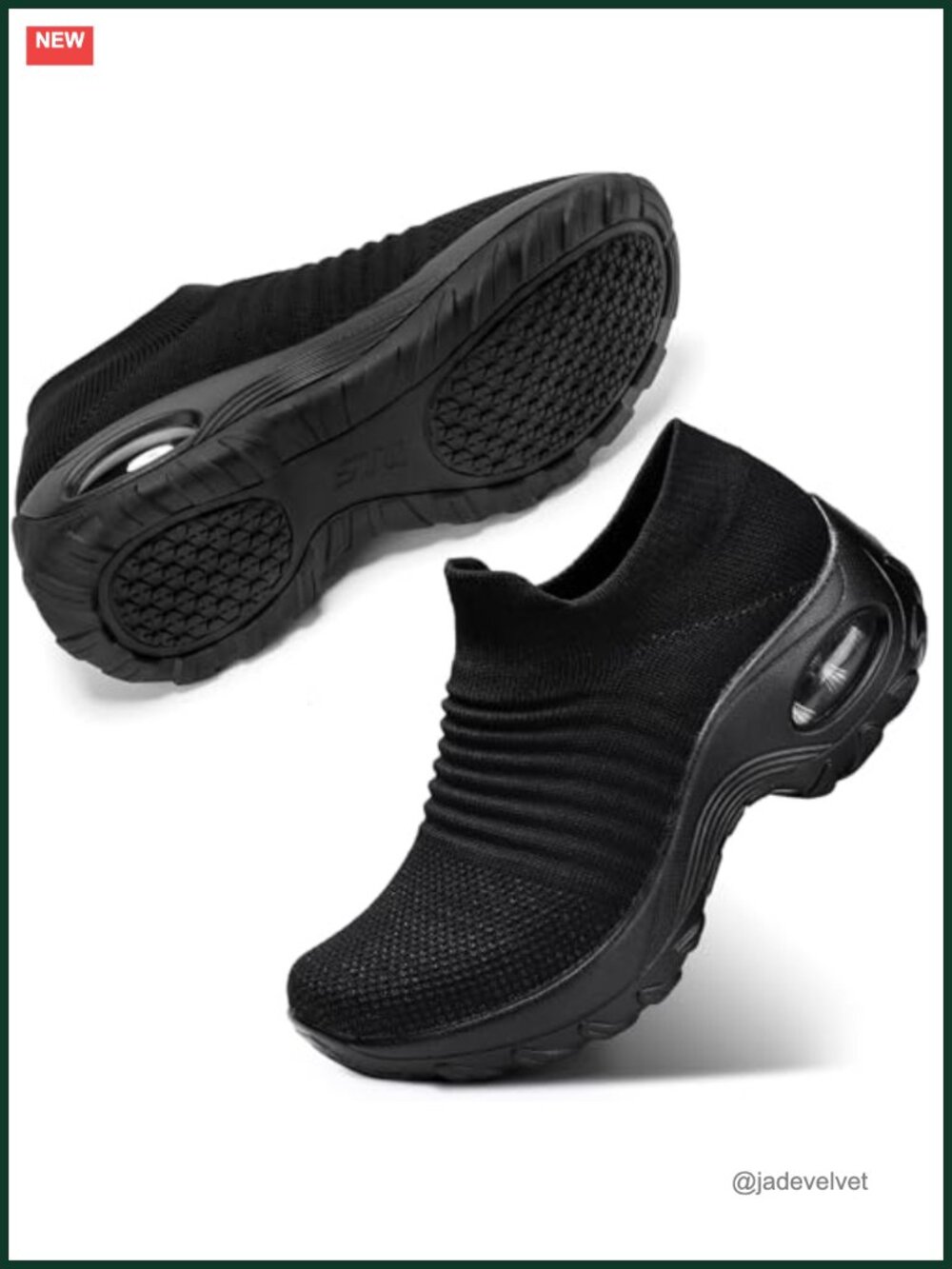 Women's Slip-On Walking Shoes Breathable Knit Work Sneakers